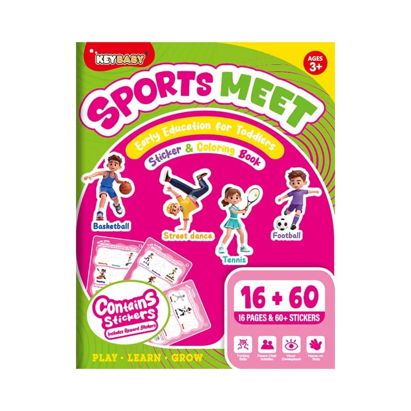 Sticker & Coloring Book – Sports Meet
